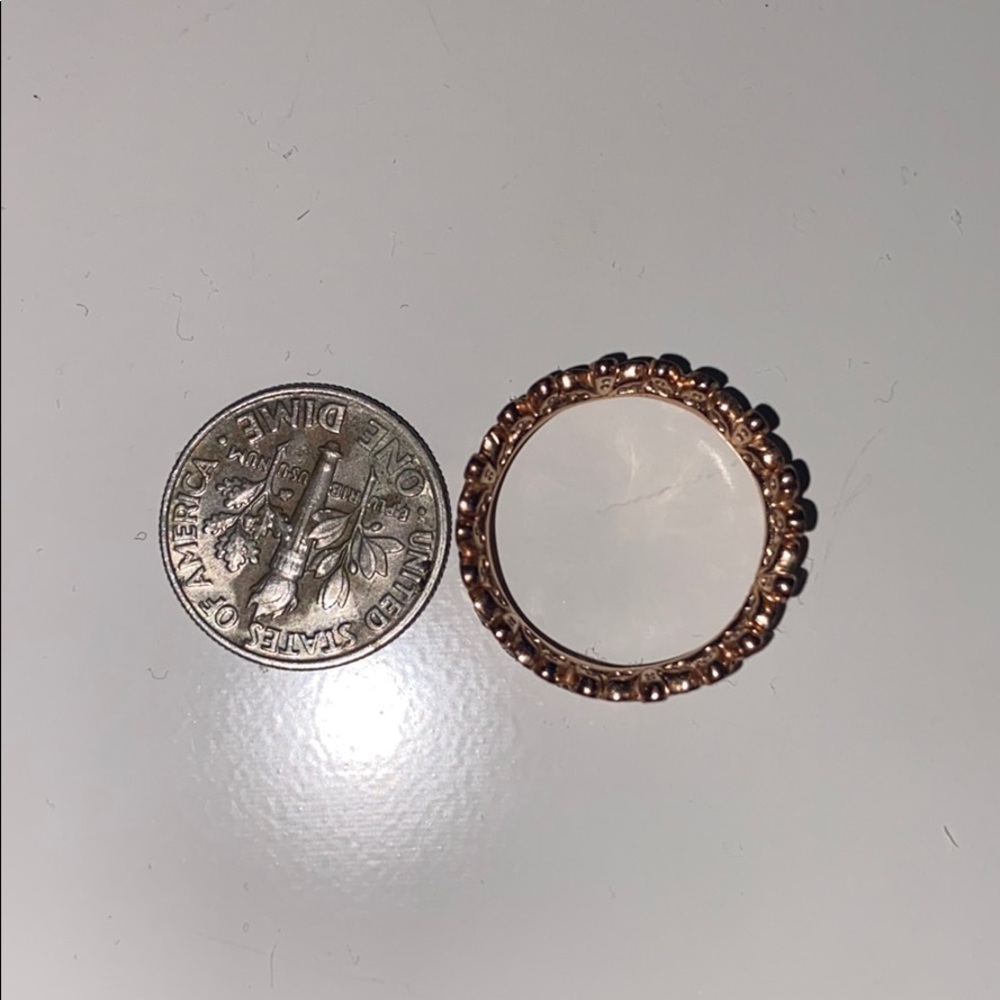 Rose gold flower pandora ring